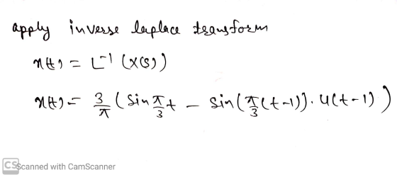 apply inverse laplace transform MH9a L (X09) 249 = 36 ㅈ (sintet sin ((t-1)). Ult-1) CSScanned with CamScanner