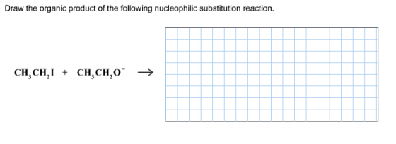 Draw the organic product of the following nucleoph