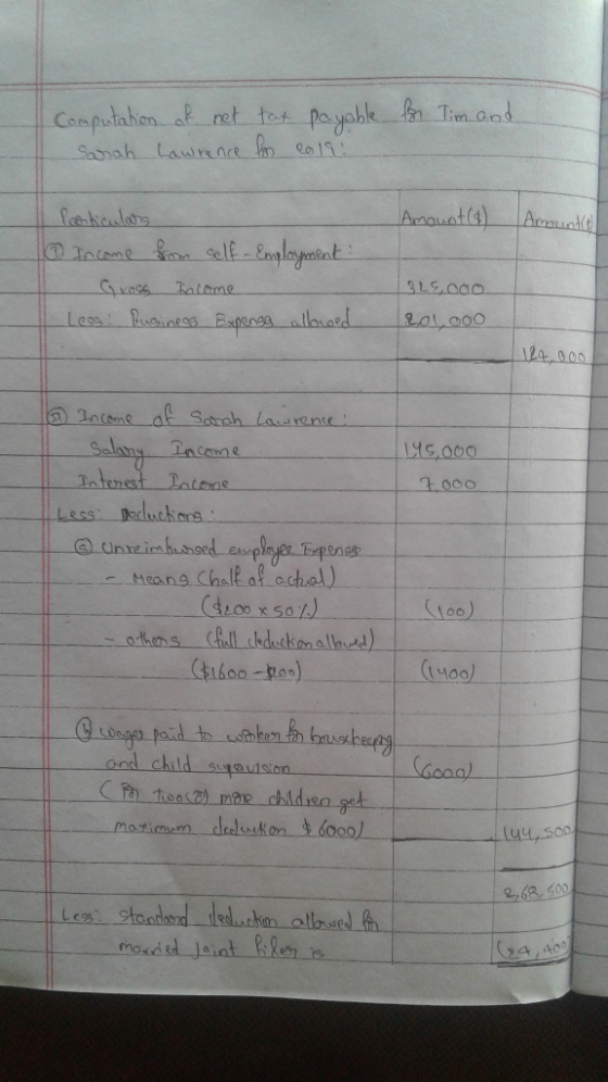 Computahon f ret tot payohk n Tn God Sanah Lawnnce eo1 Acaauat() Acauc feekeulahs Iaime fa selE Emplayeatat Grass Tatome 3L5.