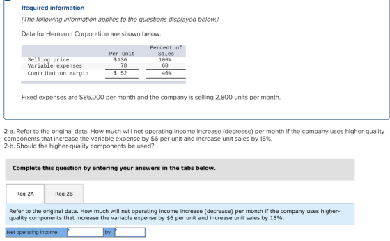 Required information (The following information applies to the questions displayed below.) Data for Hermann Corporation are s