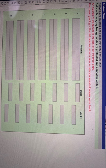 Instructions Answers are entered in the cells with gray backgrounds. Cells with non-gray backgrounds are protected and cannot