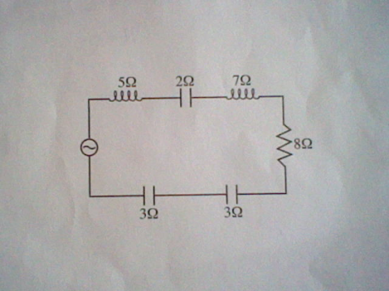 Image for 18. Find the impedance of the circuit shown. Show full work to solve, thanks