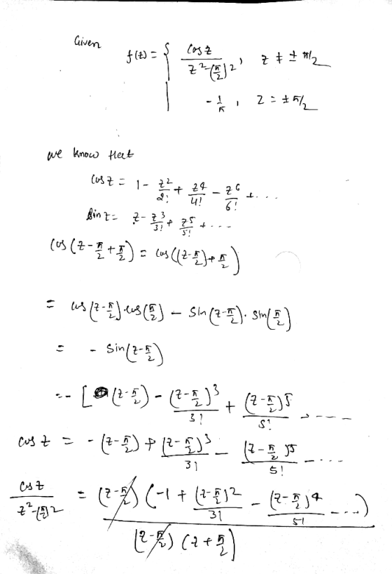 Given Cosz ...) 2) 고 ( | - 2 we know feet Cost = I + - .… | Aint - (id () - slee)) - : S() - Sl(R) sw() - Sirole ) - Go] -- G