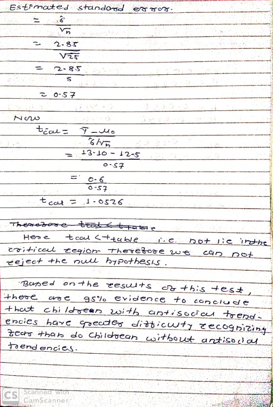 Estimated standard error - . 2.85 125 2.85 5 - 20- 57 . B tcau = T-Mo 6lvo = 13.10 - 12-5 0-57 0-6 0-57 tcail = 1.0526 e Them