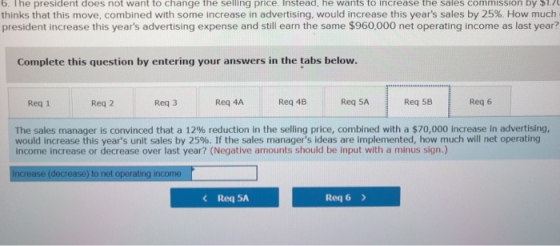 b. The president does not want to change the selling price. Instead, he wants to increase the sales commission by 17 thinks t