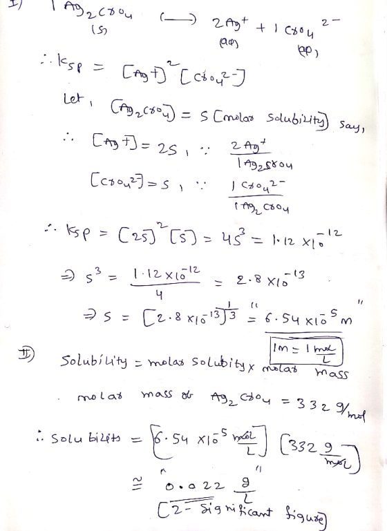 is ay map) TA22coon - 2Agt + 1 coon 2- : ksp = [ast] [colour] Let , CAB2000) = s[molas solubicity) say, [Ag t]= 25, 2 Ag+ - T