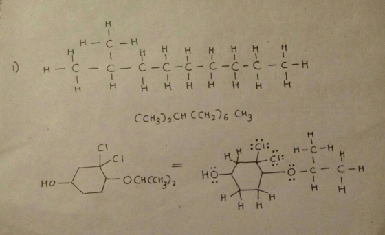 -e-c-c-c-c-f-c-c-H 1) H-c CCH3)2CH CCH226 CH3 Cl レCI Cl: HO OCHCCH2) НН
