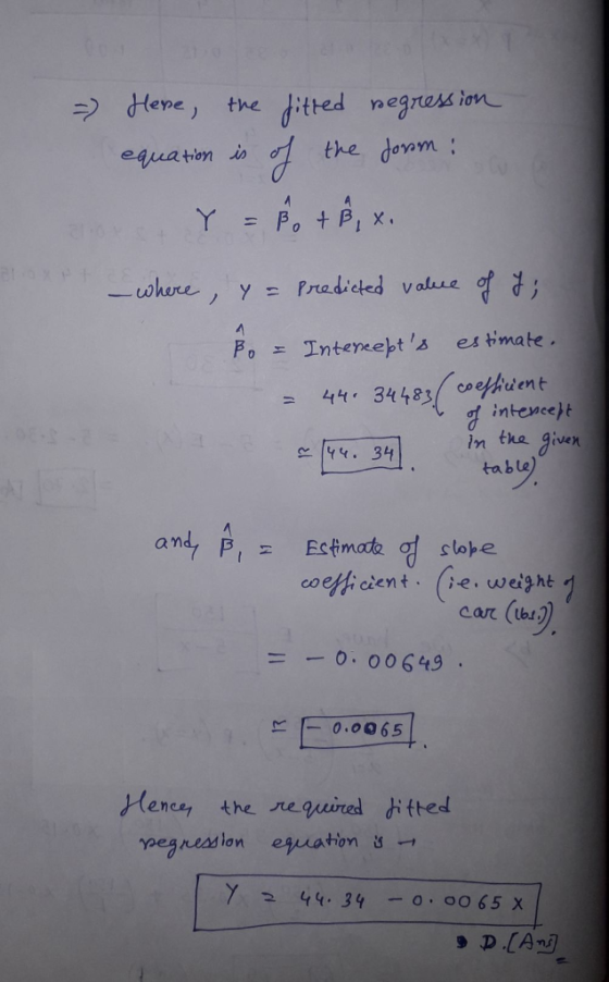 :2 HeYe ) the ditted negress in equation do the doom : -where, y- Pradeled value or F ; Po 1nterechts es tinak. /n tke given
