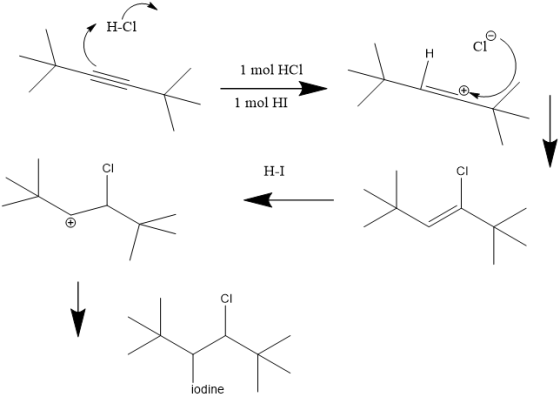 H-C1 CO X Cha 1 mol HCI 1 mol HI H-I teix iodine