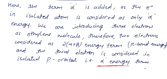 Here, the term is added, as the e in isolated atom is considered as only a energy. We are introducing three electrons as ethy