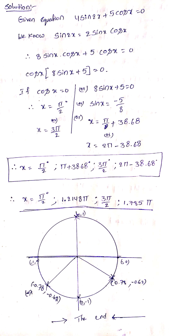 solution! Given Equation 45312275009720 We know SIN2X = 2 Sina Copa ... 8 50% .Cobx + 5 cb1 = 0 copa [ 8. Sinx & 5] 20. If co