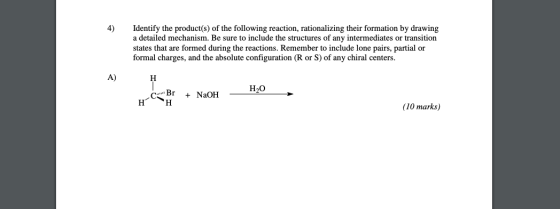 Identify the product(s) of the following reaction, rationalizing their formation by drawing a detailed mechanism. Be sure to