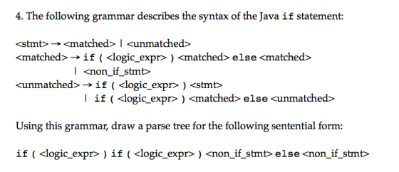 The following grammar describes the syntax of the