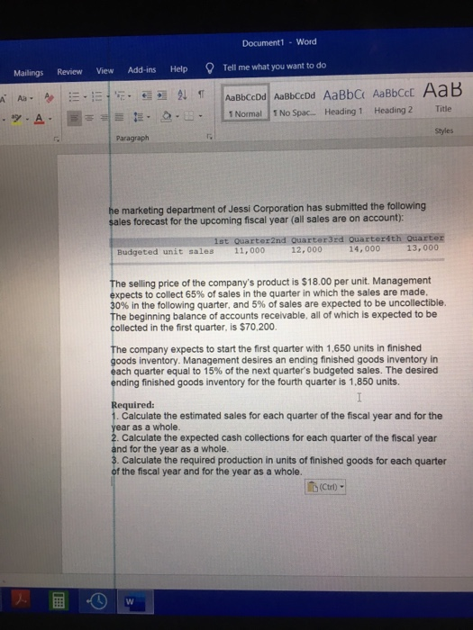 Document1 - Word Mailings Review View Add-ins Help Tell me what you want to do . ANA 7.A. . O. AaBb cod AaBbCcDd AaBbc AaBbcc