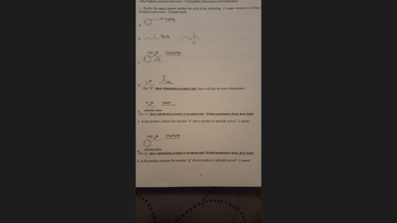 Alkyl Halides and their Reactions: Nucleophilic Su