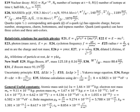 E19 Nuclear decay: N(t) = N, e-t, N, number of isotope at t=0, N(t) number of isotope at time t; half-life, t1/2 = 0.393 E20,