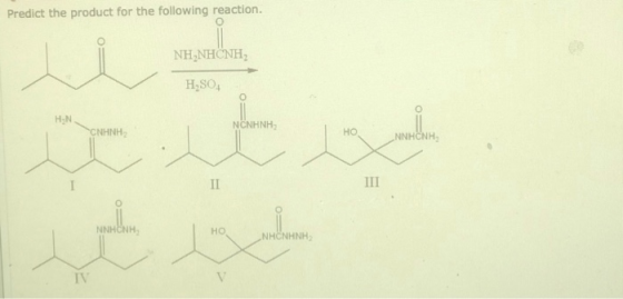 Predict the product for the following reaction. NH-NHCNH, H2SO4 NCNHNH NINHNH | | | | HO ANH NHANH