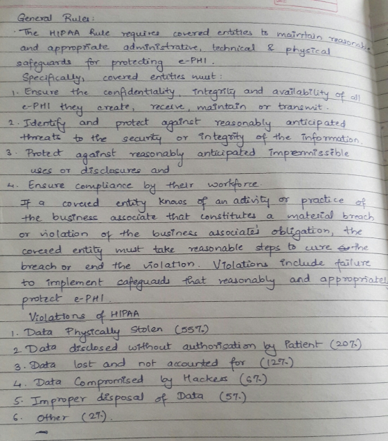 General Rule The HiPAA Rute requires covered ertttes t and appmprate admtntstrathe technical phyetcal safequards for pmtectin