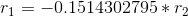 r = -0.1514302795 *