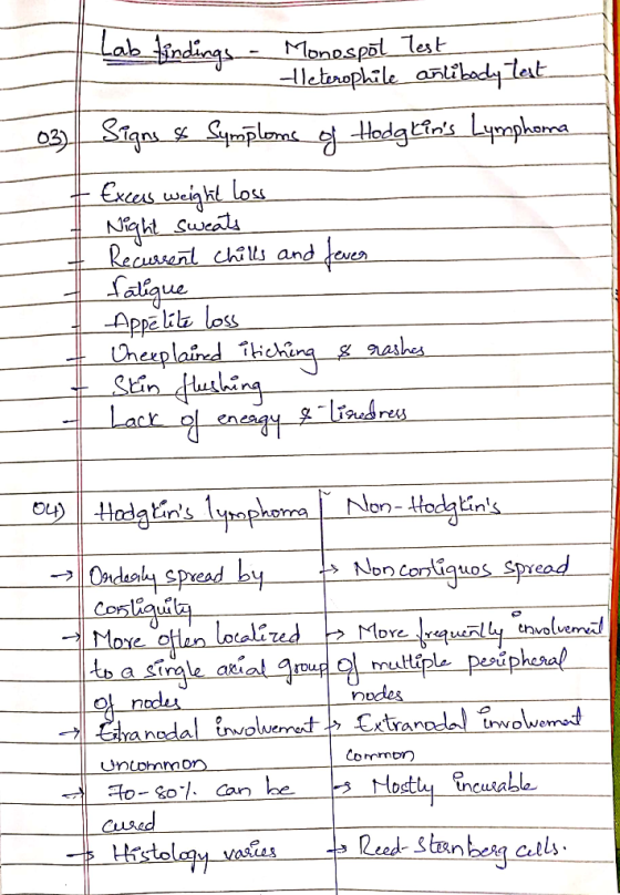 Lab indingsMonospol Test -leterophile anliadj test 02) Stans Cpmpe Hadgins Lypaphera Exces weigkt Loss Nat Sweats Recussent