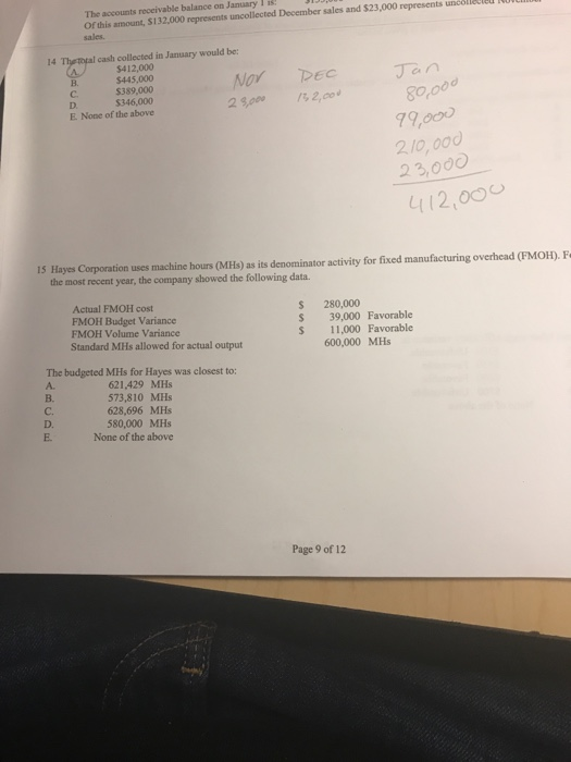 The accounts receivable balance on January I is Of this amount, $132,000 represents uncollected December sales and $23,000 re