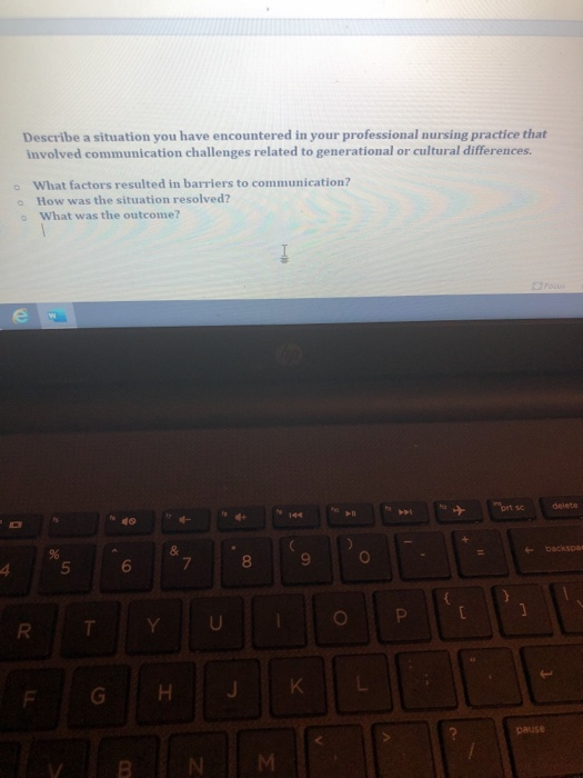 Describe a situation you have encountered in your professional nursing practice that involved communication challenges relate