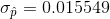 \sigma_{\hat{p}}= 0.015549