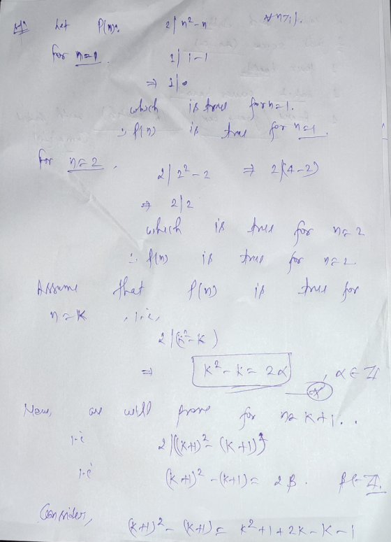 hat nail. for mal for no 2 which is troue fortal 112 is true for man + 2(4-2) 2/2 which is free 2 for nr 2 is true for no 2 A