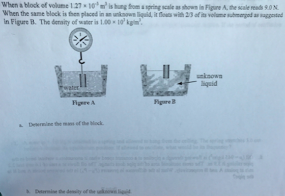 When a block of volume 1.27 times 10^-3 m^3 is hun