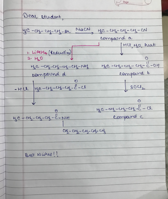 Page. Dear student нс -аң – -ң - В а ңс -ң-оң-ең-с compound a нцң0, Pok 1. LiACH4 (Reduction) 2. ң0 ң -соң, -н--н- compound d