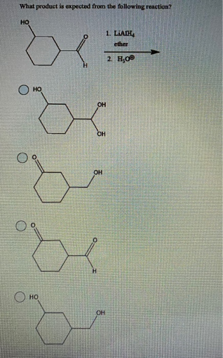What product is expected from the following reaction? Но 1. LIATH cther 2. Но НО он он 5 ОН - Оно ОН