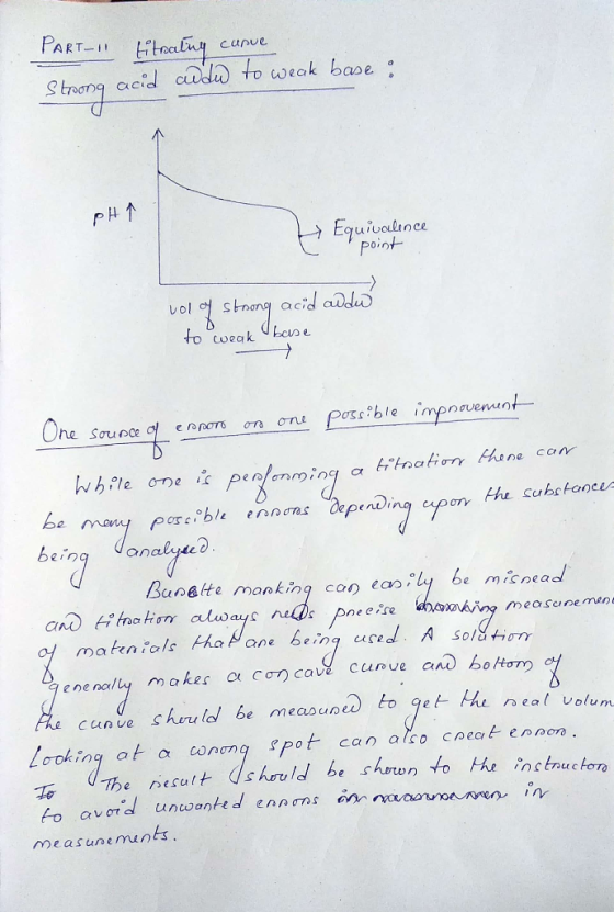 PART-11 titrating curve Strong acid audu to weak base : PHA H Equivalence point vol of strong acid addu to weak base One soun