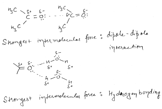 1. ₃c ng C 15-63135C& s- Strongest intermolecular force : dipole-dipole interaction Strongest intermolecular force & Hyderoge
