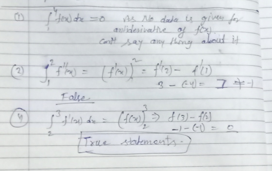 (2 be to As No deater is given for antidesivative of fox) Cart say anything about it 1 fm) = flon ) = fra) - too. 3-64) = 7