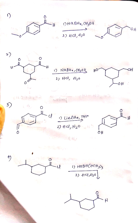 # ONA BHA, CH2014 2） ཡc, དy༠ མཁག་ དག་ 12 NABHA, CH₃OH HO- 2) ack， t?༠ - 1) LiAlHA, THE ) #c, H20 ་་༼ ༠H །d 1）NaBBCcc#33 2） 9