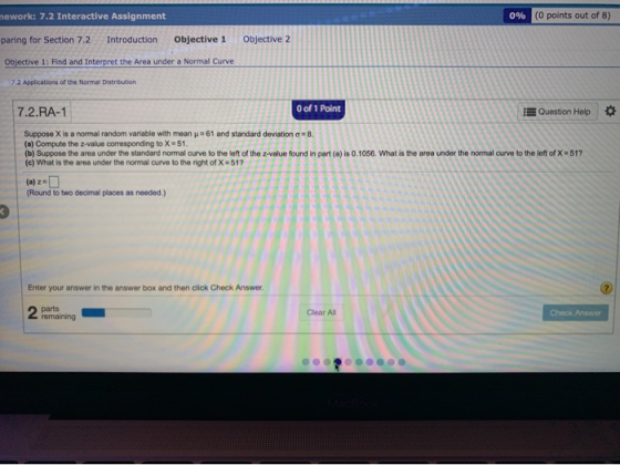 nework: 7.2 Interactive Assignment 0% (0 points out of 8) paring for Section 7.2 Introduction Objective 1 Objective Objective