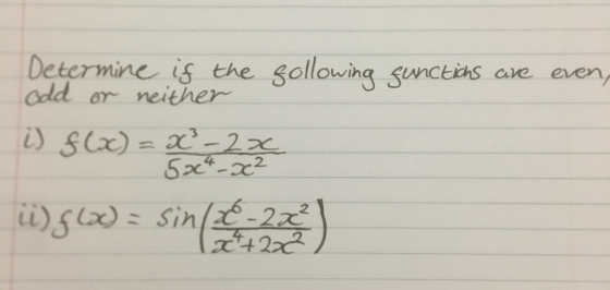 Determine is the Cdd or neither Sollowing sunctias Cave even 4 Sa-202 sin 2 +222