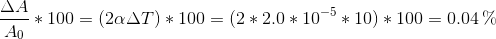 * 100 = (20 AT) * 100 = (2 * 2.0 * 10-5 * 100 * 100 = 0.04% Ар