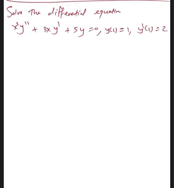 Solve the differential equation Try + xy + sy co, yCl) = 1, y = 2