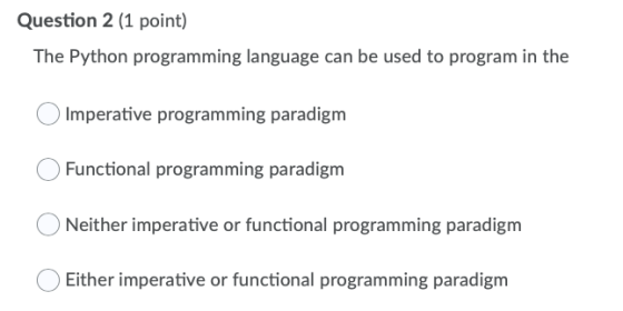 Question 2 1 Point The Python Programming Language Can Be Used To 