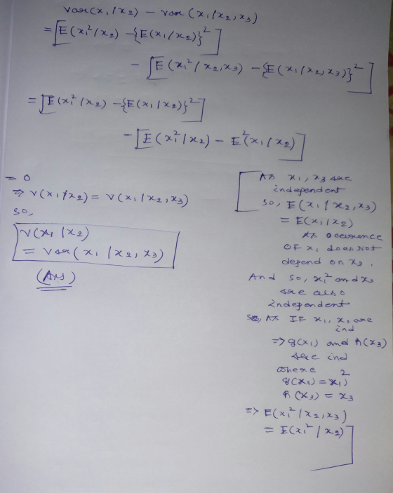 var(x, 1x2) - vor (2,8X2, x₃) =FE (x?/xs) ŞE(*1/X9)}} - SE (x:772,83) - {E (21/72523)}} JE (} (x2) ={E (X1/X)}17 TE(211x2) –