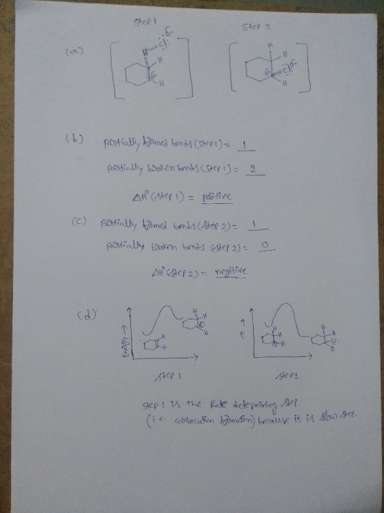 Stee! Step 2 (a) (6) patialy med bmds (Step) Atiedly hoken bmdsStep 2 A CAte 1)=ve (C) Atialy mel bemdster 2) ptially aokeh b