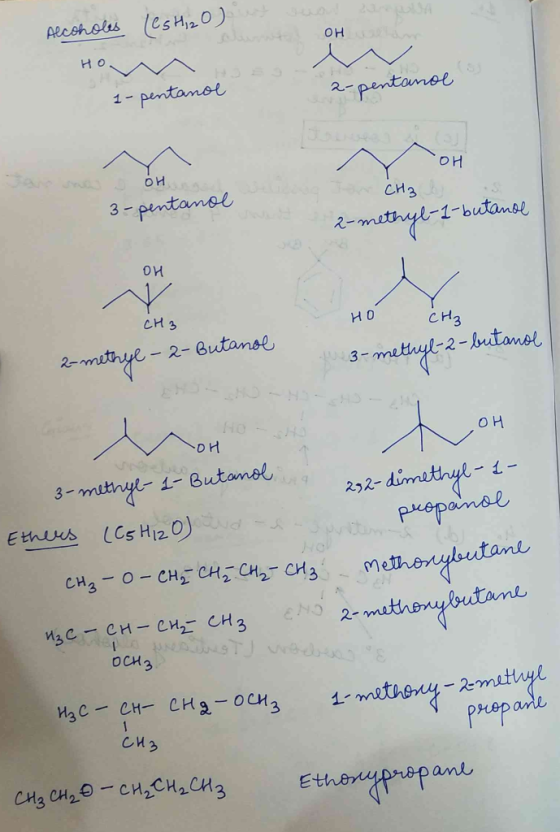 Alcoholes (es H2O) он Но, i-pentanol - 2-pentanol е би тон си, - 3-pentanol 2-methyl-1-butanol OH СИ, Но сна 2-methyl-2-Butan