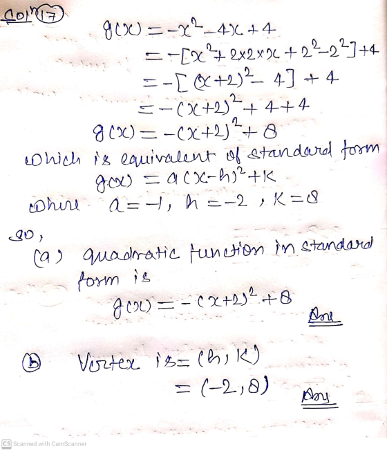 comma g00) = -4?_4% +4 =-[x?+ 2x2x24 +22-22]+4 --I OC+2)2 4] + 4 =-02 +232 +4+4 9100) = -(x+2)+8 which is equivalent of Stand