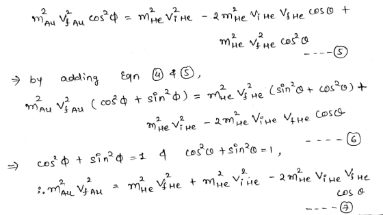 mine he cost o mu v Au cos d = mil the vil he .am the Nike Vs He costot O by adding Eqn 6 & 6, mau viou (cos? ¢ + sin o) = mã