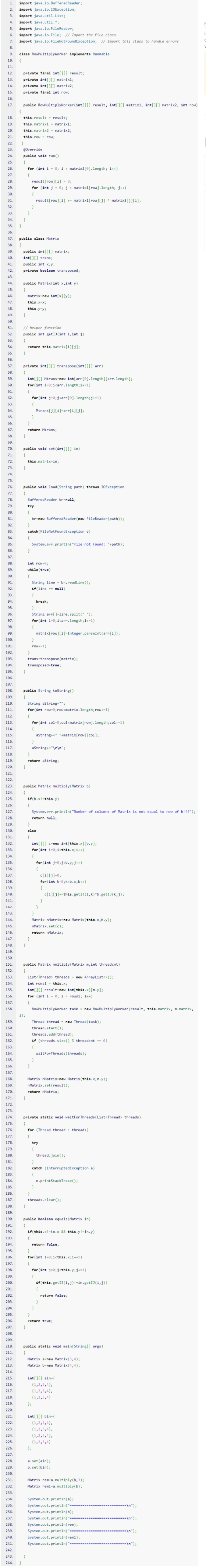 1. 2. 3. 4. import java.io. Buffered Reader; import java.io.IOException; import java.util.List; import java.util.*; import ja