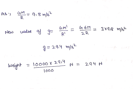 R. 2. R weight = 10000 x 29,4 N= 2q4N