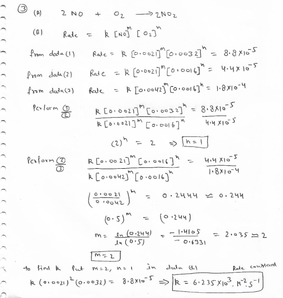 2 NO (A) >2NO2 (B) Ralc R02o0032 from dada ( Rade- Rade Prom data (2) Pnm dala(3) Rale R Eo.0021C0e 3 2] R CO1GO21JC Dol 6] P