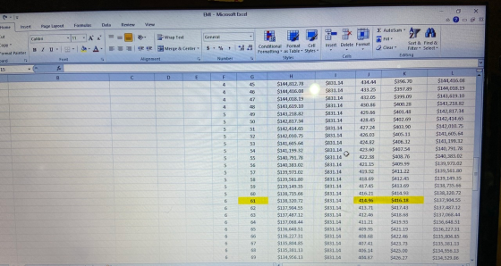 EMI - Microsoft Excel 0 X x Home Insert Page Layout Formulas Data Review View - lut General Copy - Wrap Text Merge & Center -