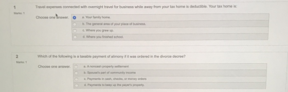 Travel expenses connected with overight travel for business while away from your tax home is deductible. Your tax home is: Ma